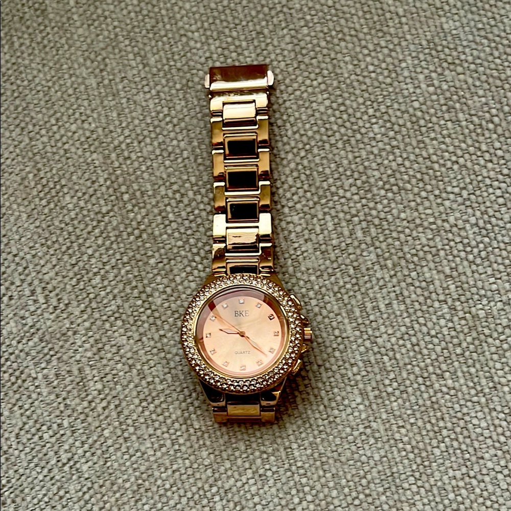 BKE Gold Jewelry Watch with Polished Bracelet